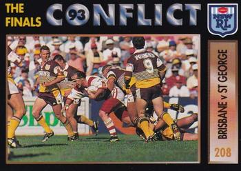 1994 Dynamic Rugby League Series 1 #208 1993 Brisbane V St George Front